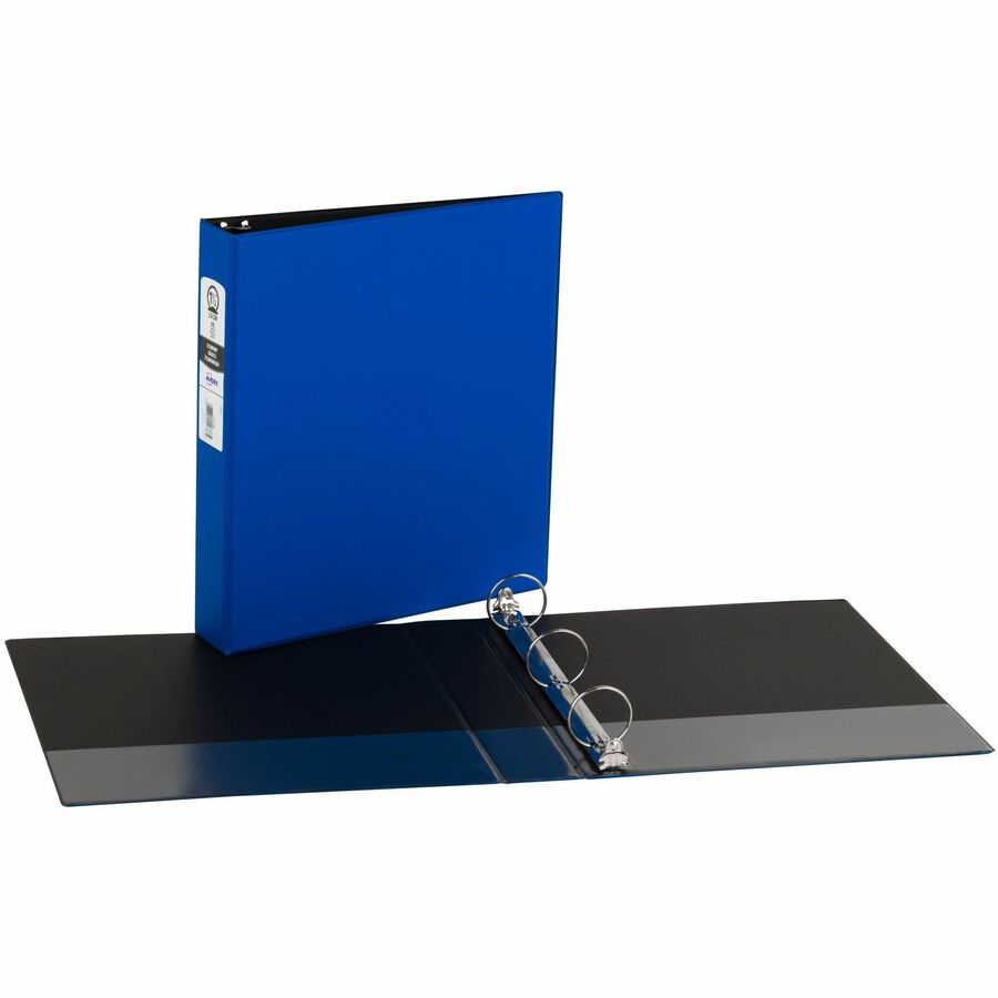Avery&reg; Economy Binder - 1 1/2" Binder Capacity - Letter - 8 1/2" x 11" Sheet Size - 275 Sheet Capacity - 3 Ring(s) - Fastener(s): Round Ring - Pocket(s): 2 - Polypropylene - Pacific Blue - Recycled - Pocket, Lightweight - 12 / Carton