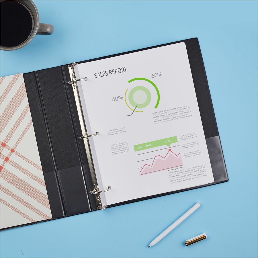 Avery&reg; Economy Binder - 1 1/2" Binder Capacity - Letter - 8 1/2" x 11" Sheet Size - 275 Sheet Capacity - 3 Ring(s) - Fastener(s): Round Ring - Pocket(s): 2 - Polypropylene - Pacific Blue - Recycled - Pocket, Lightweight - 12 / Carton