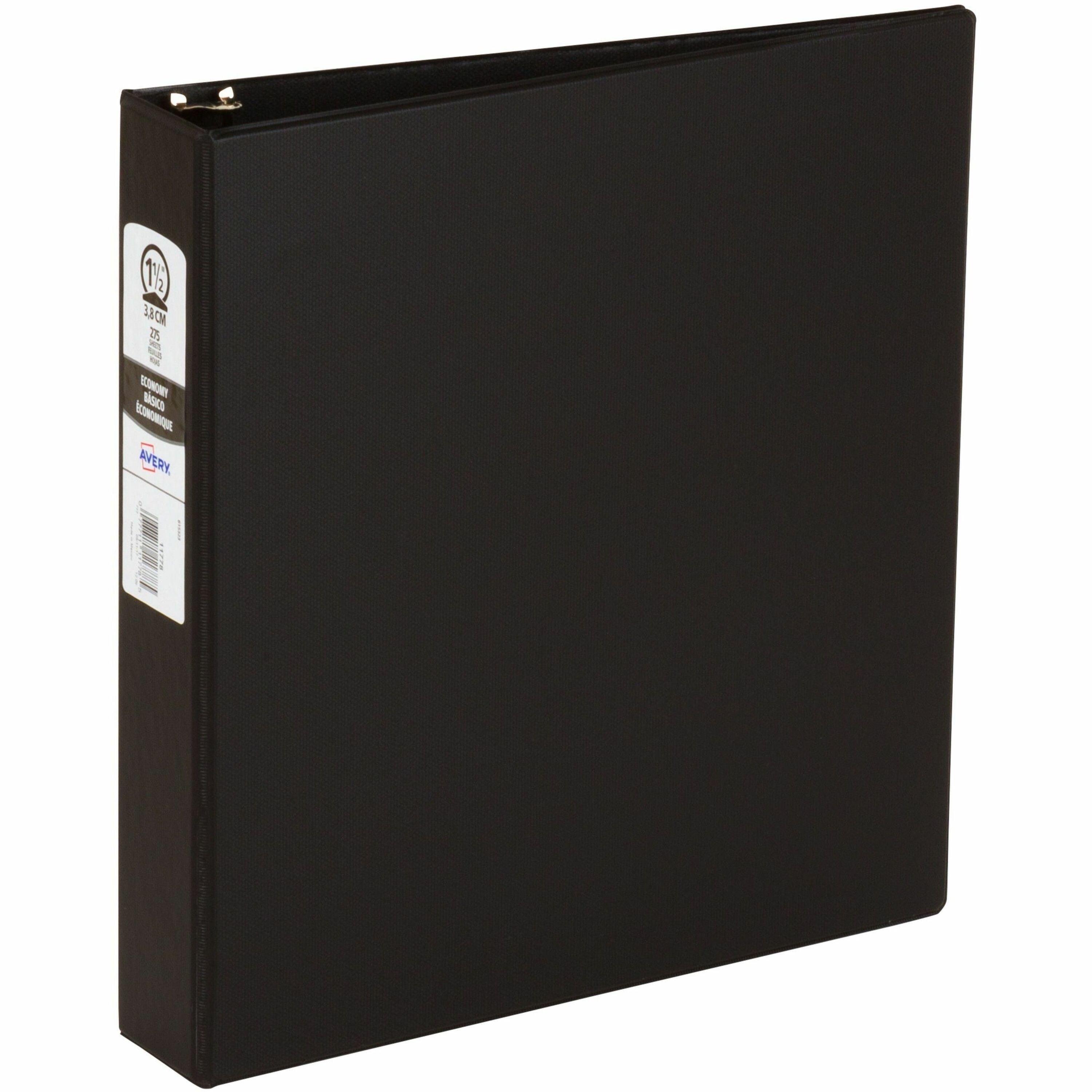 Avery&reg; Economy Binder - 1 1/2" Binder Capacity - Letter - 8 1/2" x 11" Sheet Size - 275 Sheet Capacity - 3 Ring(s) - Fastener(s): Round Ring - Pocket(s): 2 - Polypropylene - Pacific Blue - Recycled - Pocket, Lightweight - 12 / Carton