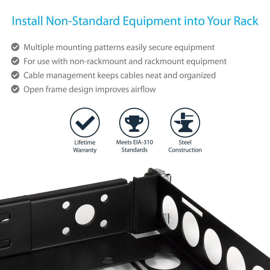 StarTech.com 1U Fixed 19" Adjustable Depth Universal Server Rack Rails