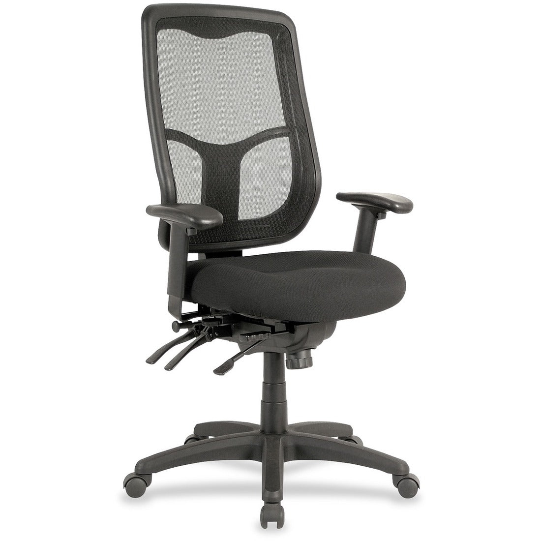 Eurotech europa High-Back Executive Chair, Black Fabric Seat, Mesh Back, 1 Each