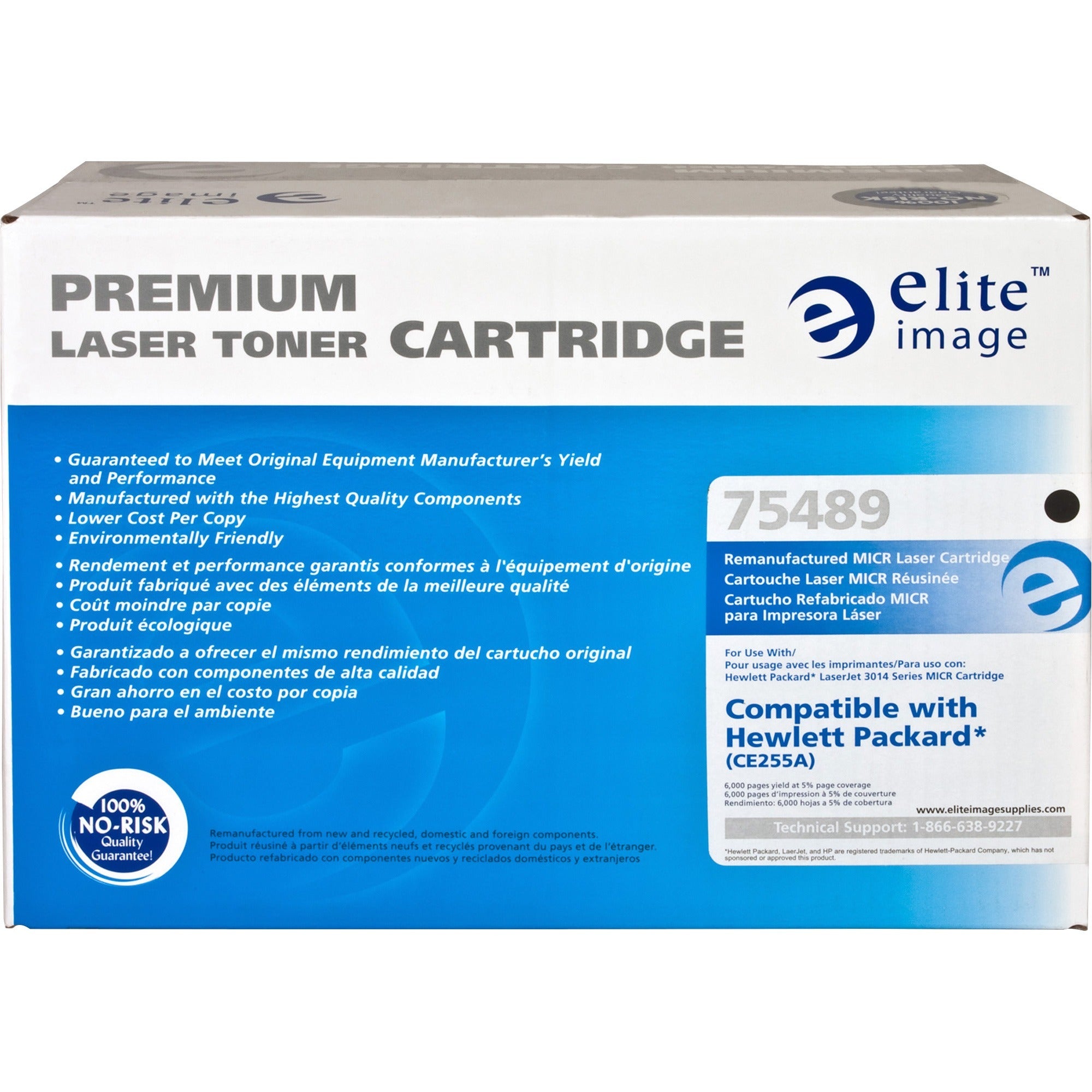 Elite Image Remanufactured MICR Laser Toner Cartridge 55A (CE255A) - Black - 1 Each