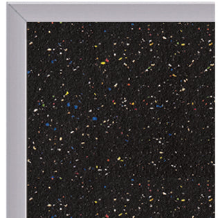 Ghent Recycled Bulletin Board with Aluminum Frame, 48" x 60", Confetti Rubber Surface, Satin Aluminum Frame, Self-healing, Washable, Durable, Stain and Fade Resistant, Eco-friendly, 1 Each