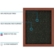 Ghent Recycled Bulletin Board with Aluminum Frame, 48" x 12 ft, Black Rubber Surface, Satin Anodized Frame, 1 Each
