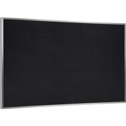 Ghent Recycled Bulletin Board, 36" x 60", Black Rubber Surface, Silver Aluminum Frame, 1 Each