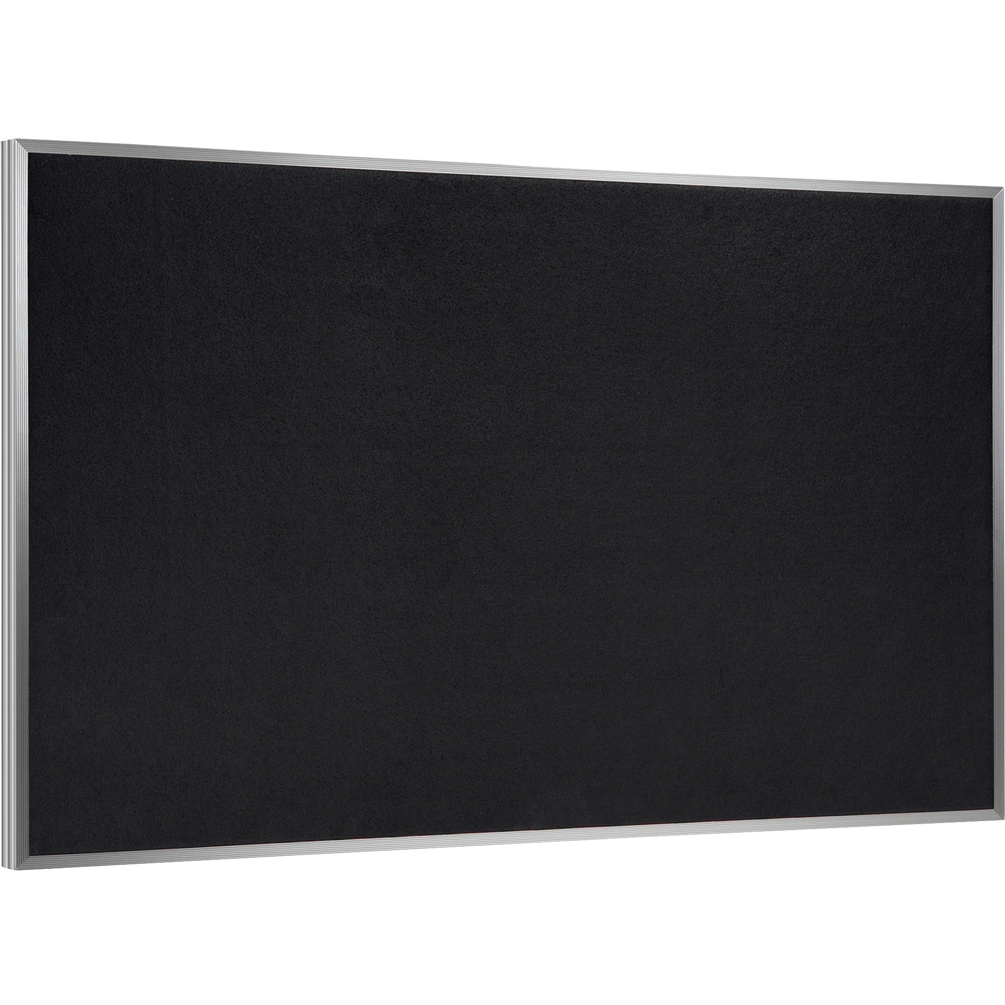 Ghent Recycled Bulletin Board, Black Rubber Surface, Satin Anodized Aluminum Frame, 48" x 72", 1 Each
