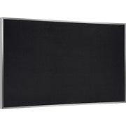 Ghent Recycled Bulletin Board, 24" x 36", Black Rubber Surface, Satin Anodized Aluminum Frame, 1 Each