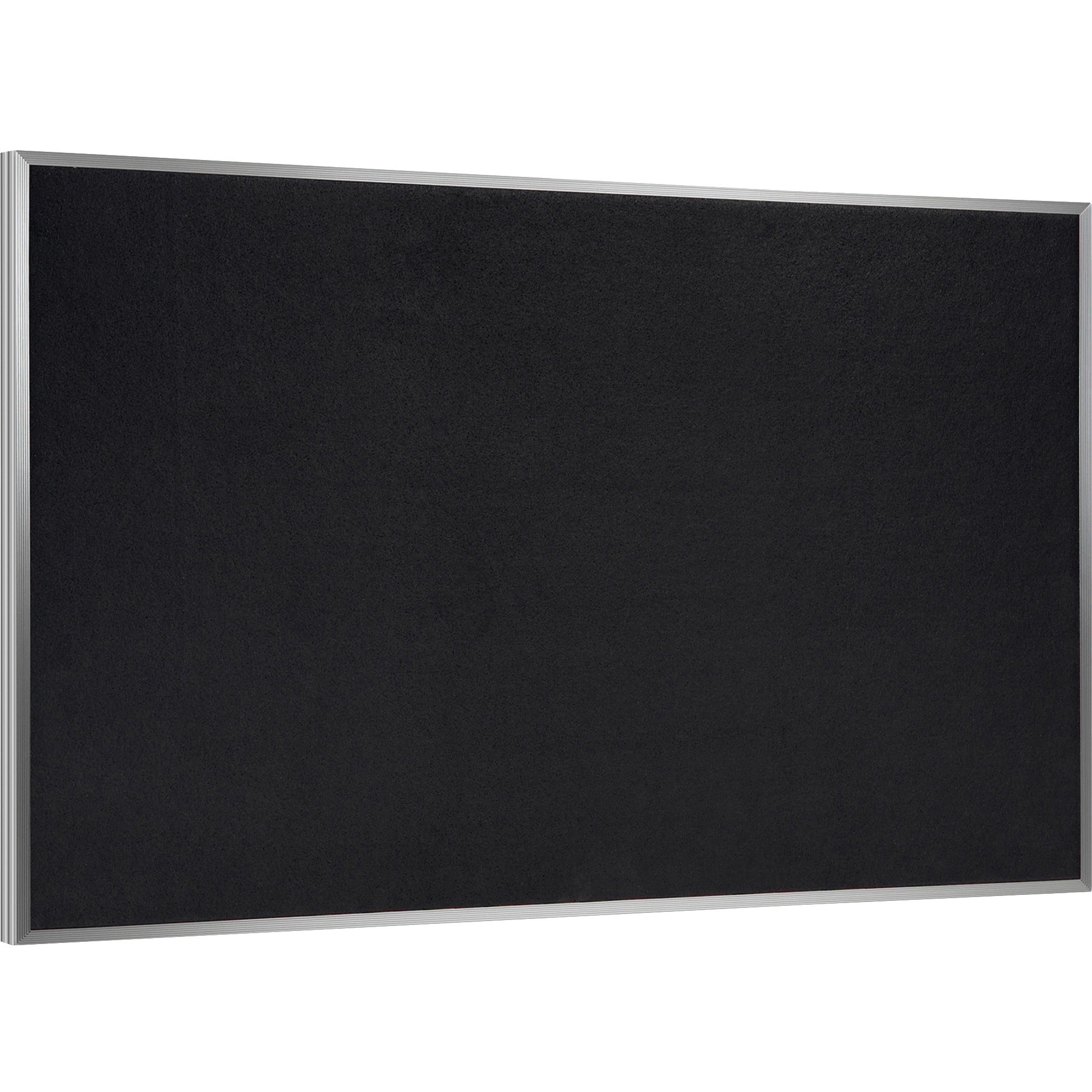 Ghent Recycled Bulletin Board, 24" x 36", Black Rubber Surface, Satin Anodized Aluminum Frame, 1 Each