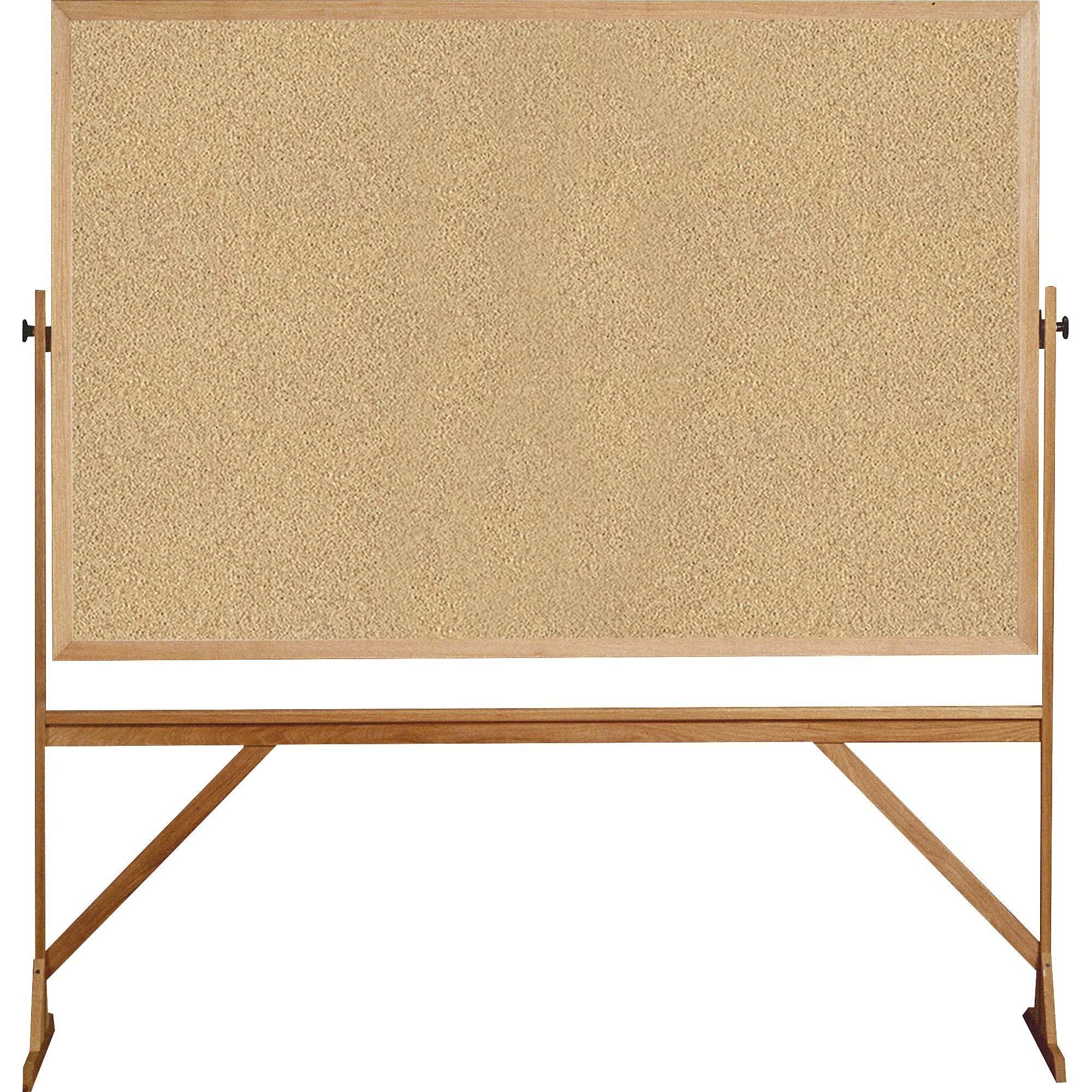 Ghent Reversible Cork Bulletin Board with Wood Frame - 72" (6 ft) Width x 48" (4 ft) Height - Natural Cork Surface - Wood Frame - Eraser Included - 1 Each