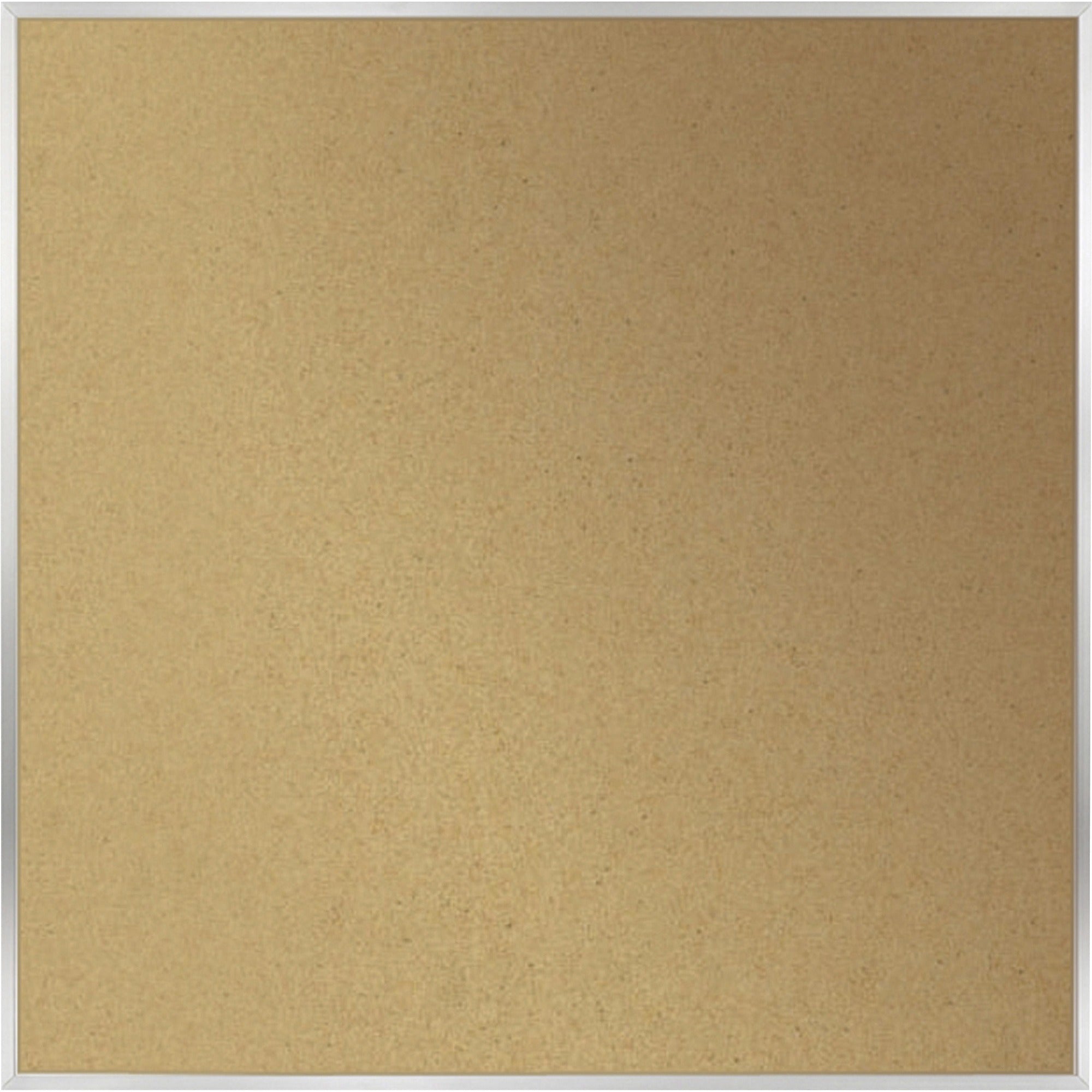 Ghent Natural Cork Bulletin Board with Aluminum Frame - 48" Board Height x 48" Board Width - Natural Cork, Fiberboard Surface - Self-healing, Laminated, Long Lasting, Rigid - Satin Aluminum Frame - 1 Each - TAA Compliant