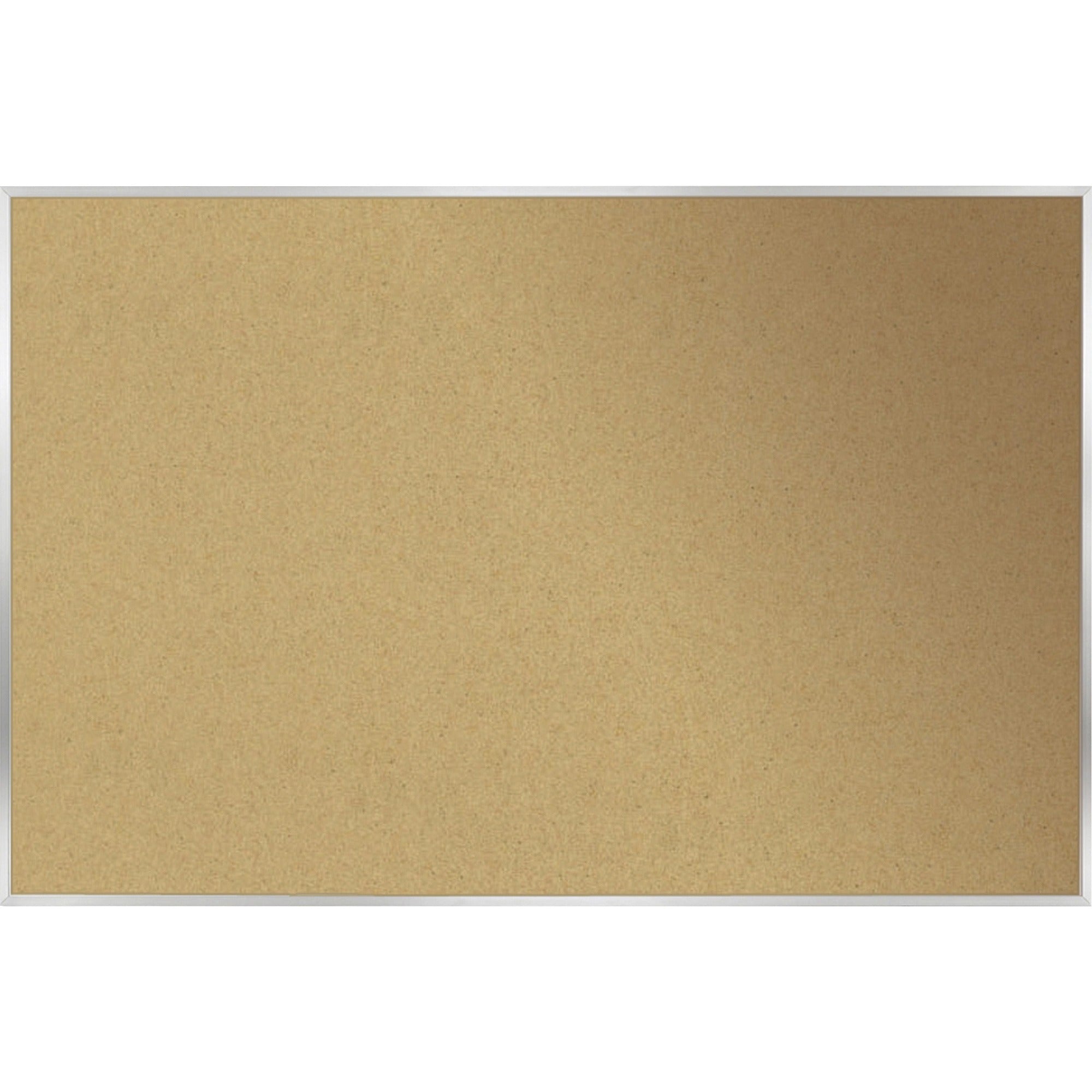 Ghent Natural Cork Bulletin Board with Aluminum Frame - 48" Board Height x 96" Board Width - Natural Cork, Fiberboard Surface - Self-healing, Laminated, Long Lasting, Rigid - Satin Aluminum Frame - 1 Each - TAA Compliant