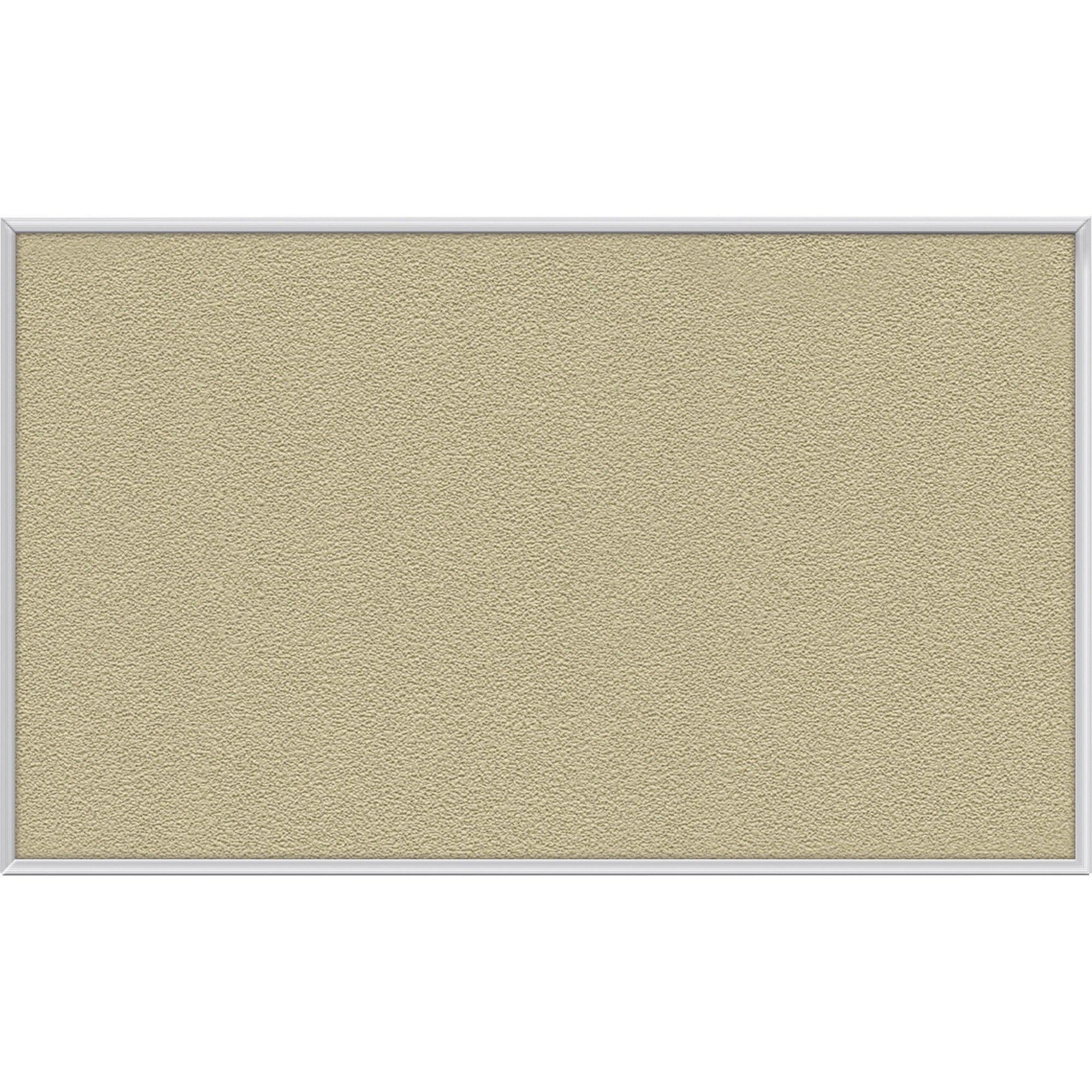 Ghent Vinyl Bulletin Board with Aluminum Frame - 48" Board Height x 96" Board Width - Caramel Vinyl, Fabric, Fiberboard Surface - Washable, Durable - Satin Aluminum Frame - 1 Each