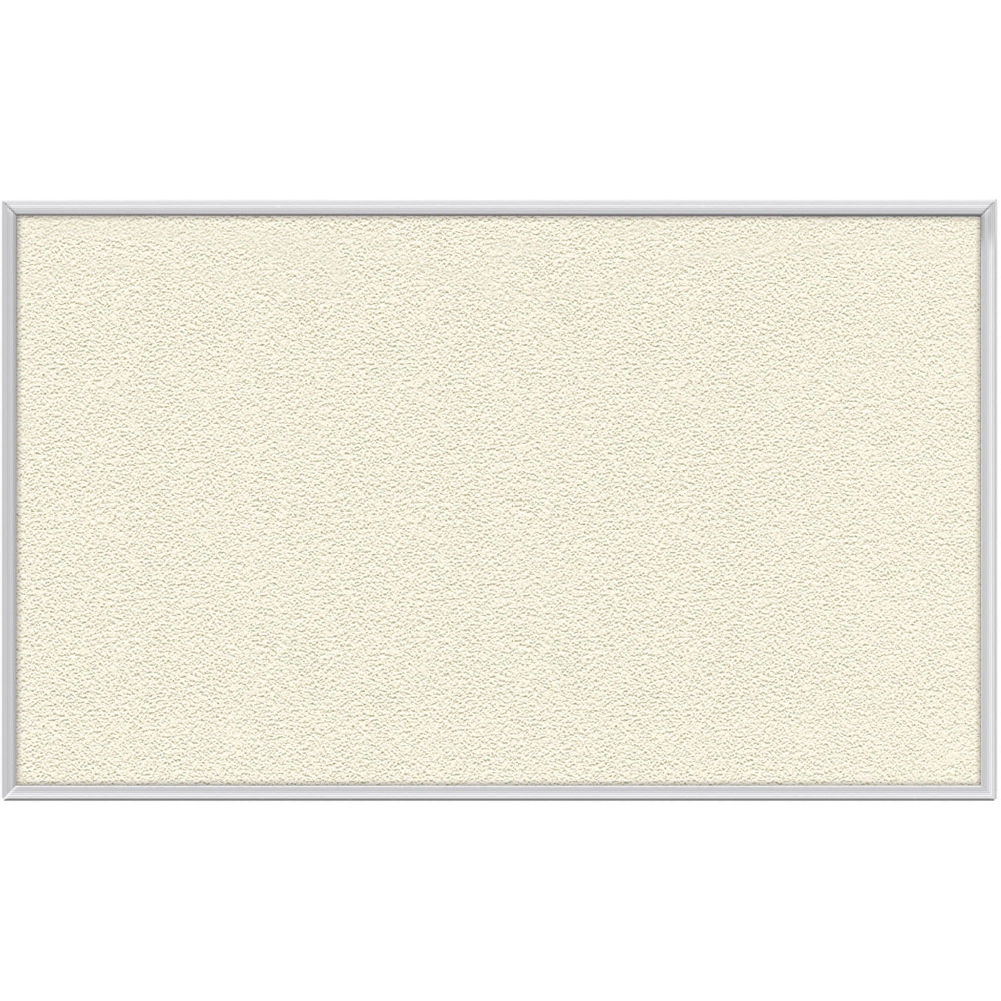 Ghent Vinyl Bulletin Board with Aluminum Frame - 48" Board Height x 12 ft Board Width - Ivory Vinyl Surface - Durable, Laminated, Textured Surface, Washable, Customizable - Satin Anodized Aluminum Frame - 1 Each