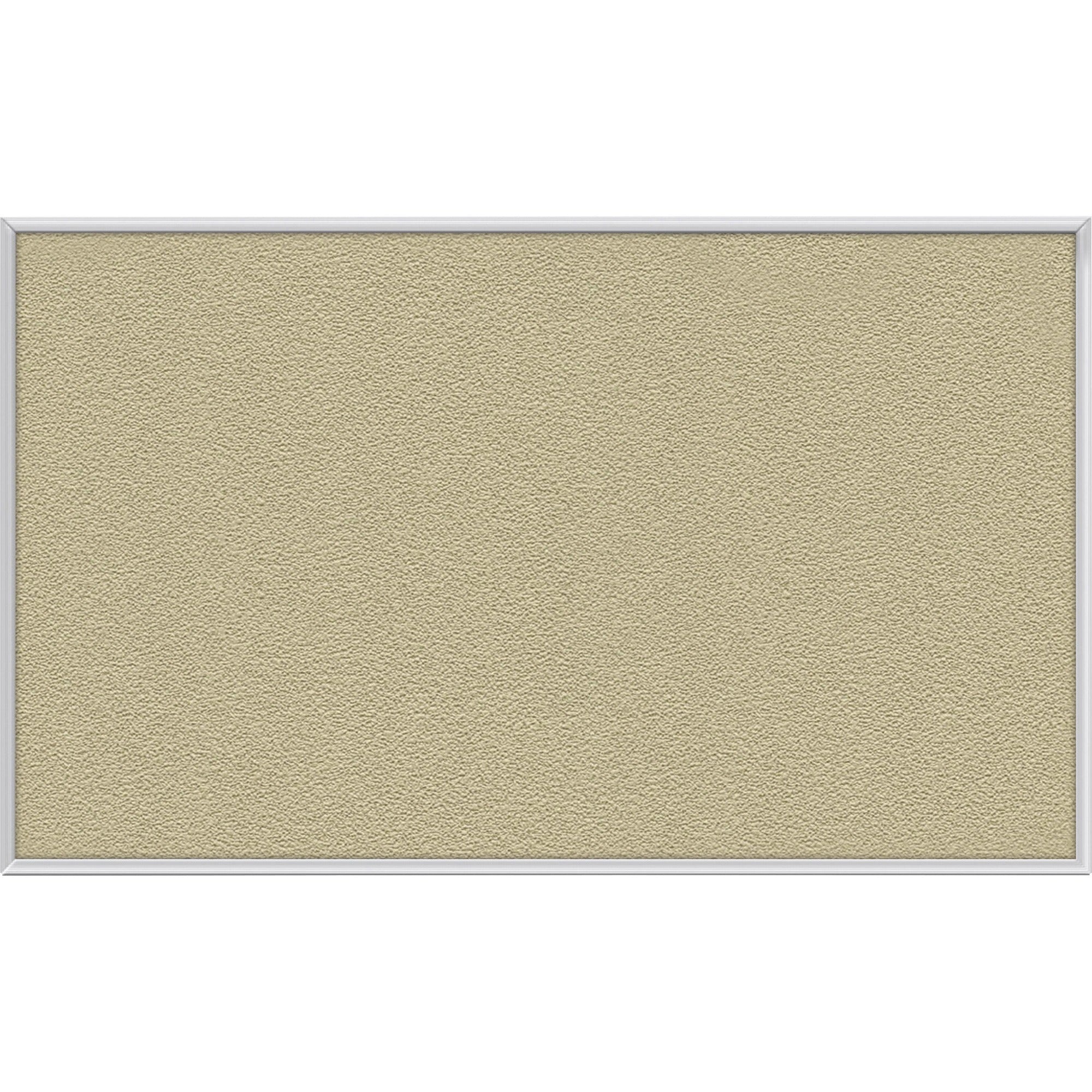 Ghent Vinyl Bulletin Board with Aluminum Frame - 48" Board Height x 10 ft Board Width - Caramel Vinyl, Fabric, Fiberboard Surface - Washable, Durable - Satin Aluminum Frame - 1 Each
