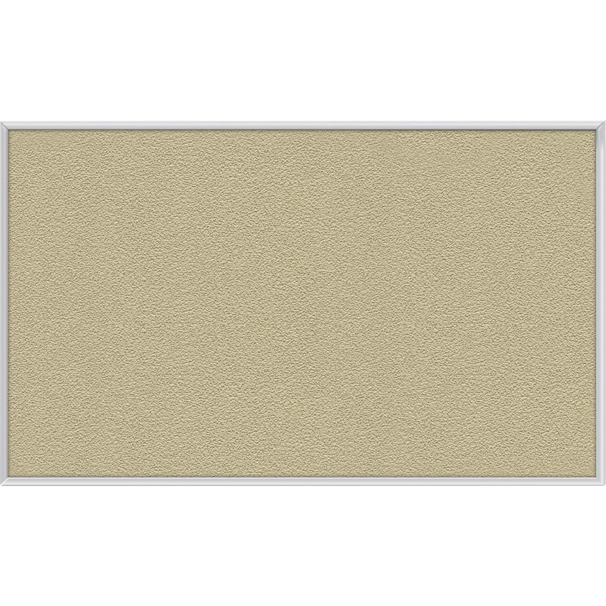 Ghent Vinyl Bulletin Board with Aluminum Frame - 36" Board Height x 60" Board Width - Caramel Vinyl, Fabric, Fiberboard Surface - Washable, Durable - Satin Aluminum Frame - 1 Each