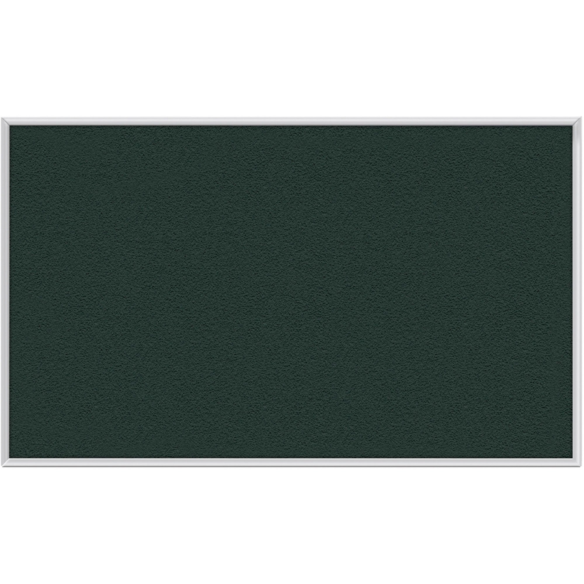 Ghent Vinyl Bulletin Board with Aluminum Frame - 36" Board Height x 60" Board Width - Ebony Vinyl, Fabric Surface - Durable, Laminated, Textured Surface, Washable, Customizable - Satin Anodized Aluminum Frame - 1 Each