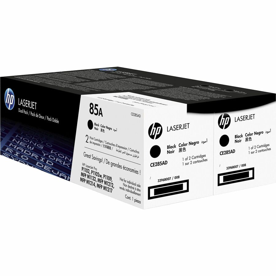 HP 85A Original Laser Toner Cartridge - Black - 2 / Carton