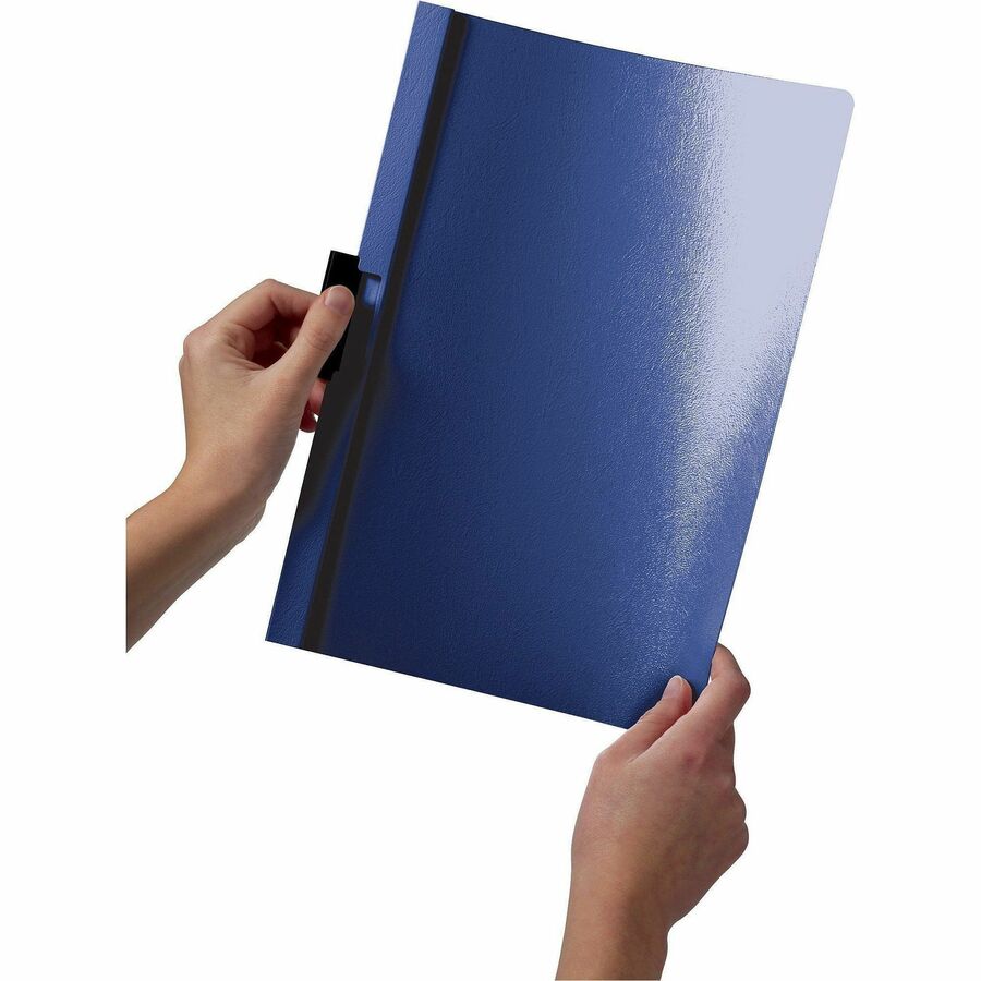 DURABLE DURACLIP Letter Report Cover - 8 1/2" x 11" - 60 Sheets Capacity - Vinyl, Steel - Black - 1 Each
