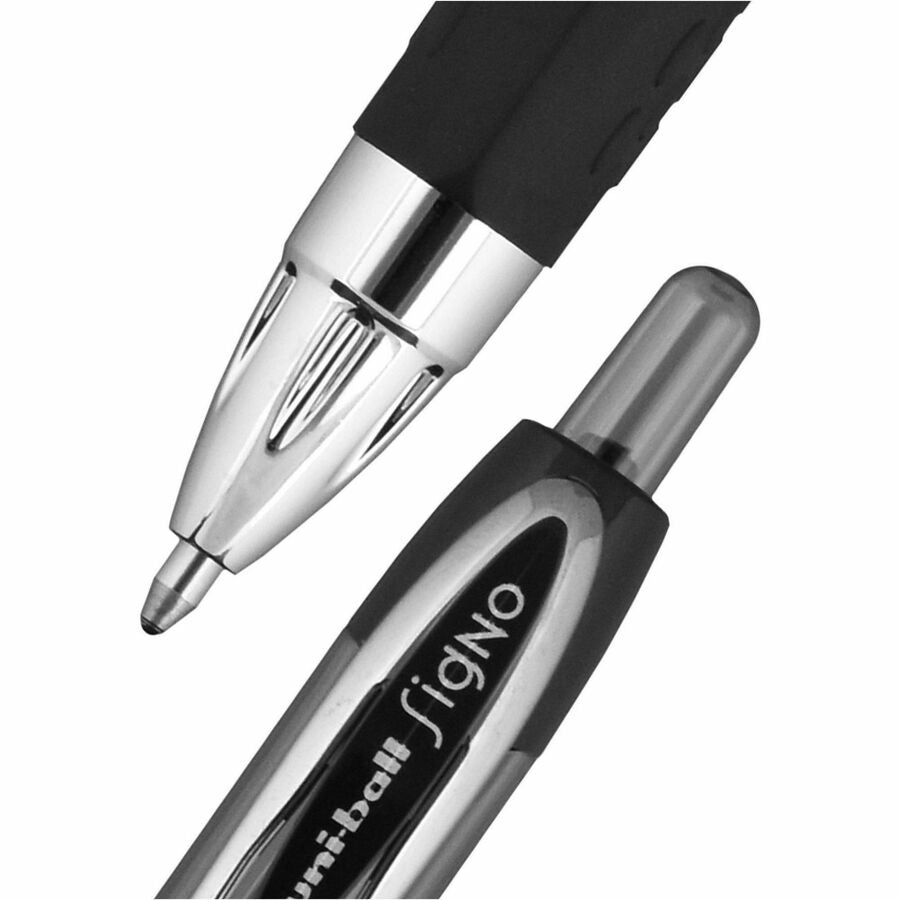 uniball™ 207 Gel Pen - 1 mm Bold Pen Point - Refillable - Retractable - Black Ink - Gel-based - Clear Barrel - 1 Dozen