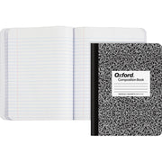100 Sheets - Sewn - Wide Ruled Front Ruling - Ruled Red Margin - 9 3/4" x 7 1/2" Sheet Size - 0.25" Height x 7.5" Width x 9.8" Length - White Paper - Black Marble, White Cover - Hard Cover - 1 Each