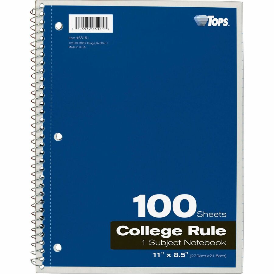 100 Sheets - Wire Bound - Letter - 8 1/2" x 11" Sheet Size - 0.38" Height x 8.5" Width x 11" Length - Assorted Paper - Red Card Stock, Black, Blue, Green Cover - Perforated - 1 Each