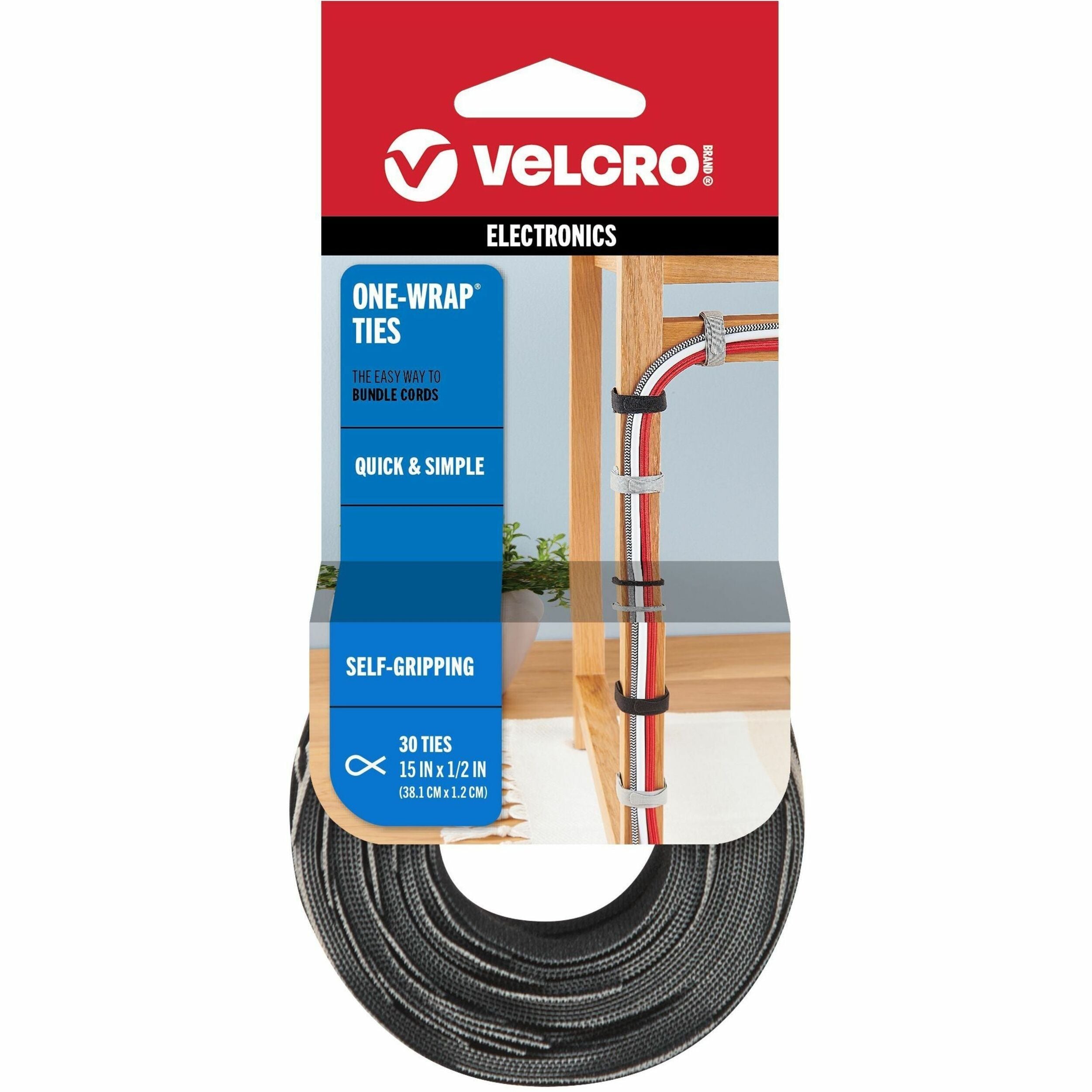 Cable Tie - Black, Gray - 25 lb Loop Tensile - 15" Length - 30 / Pack