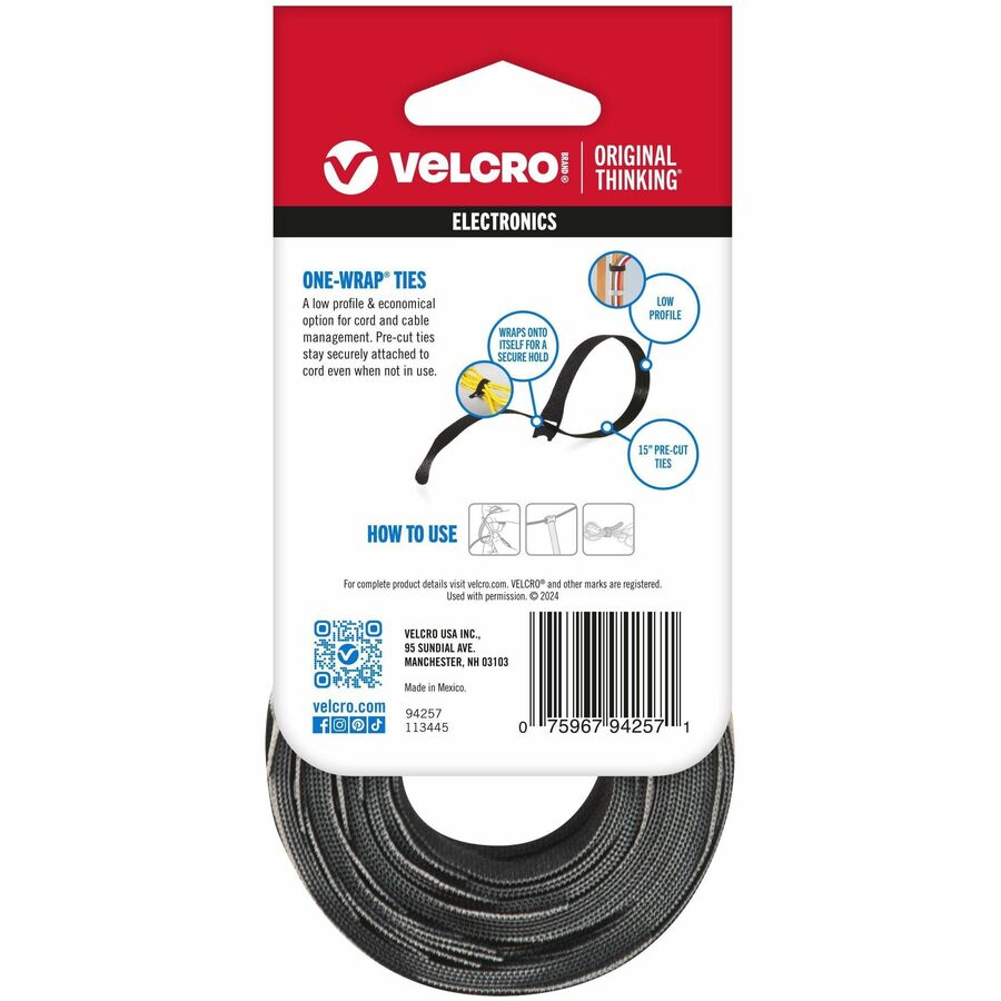 Cable Tie - Black, Gray - 25 lb Loop Tensile - 15" Length - 30 / Pack
