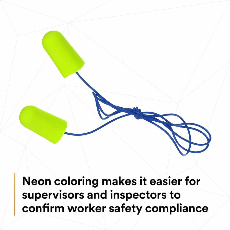 Noise Protection - Yellow - Comfortable, Disposable, Corded, Noise Reduction - 2/Pair - 1 Box