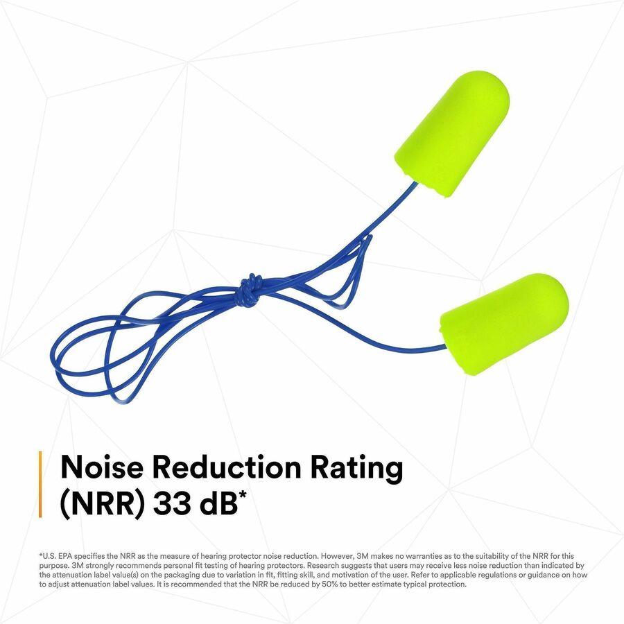 Noise Protection - Yellow - Comfortable, Disposable, Corded, Noise Reduction - 2/Pair - 1 Box