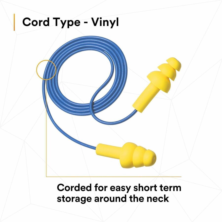 Noise, Blast Protection - Polymer - Yellow - Comfortable, Washable, Dielectric, Disposable - 100 / Box