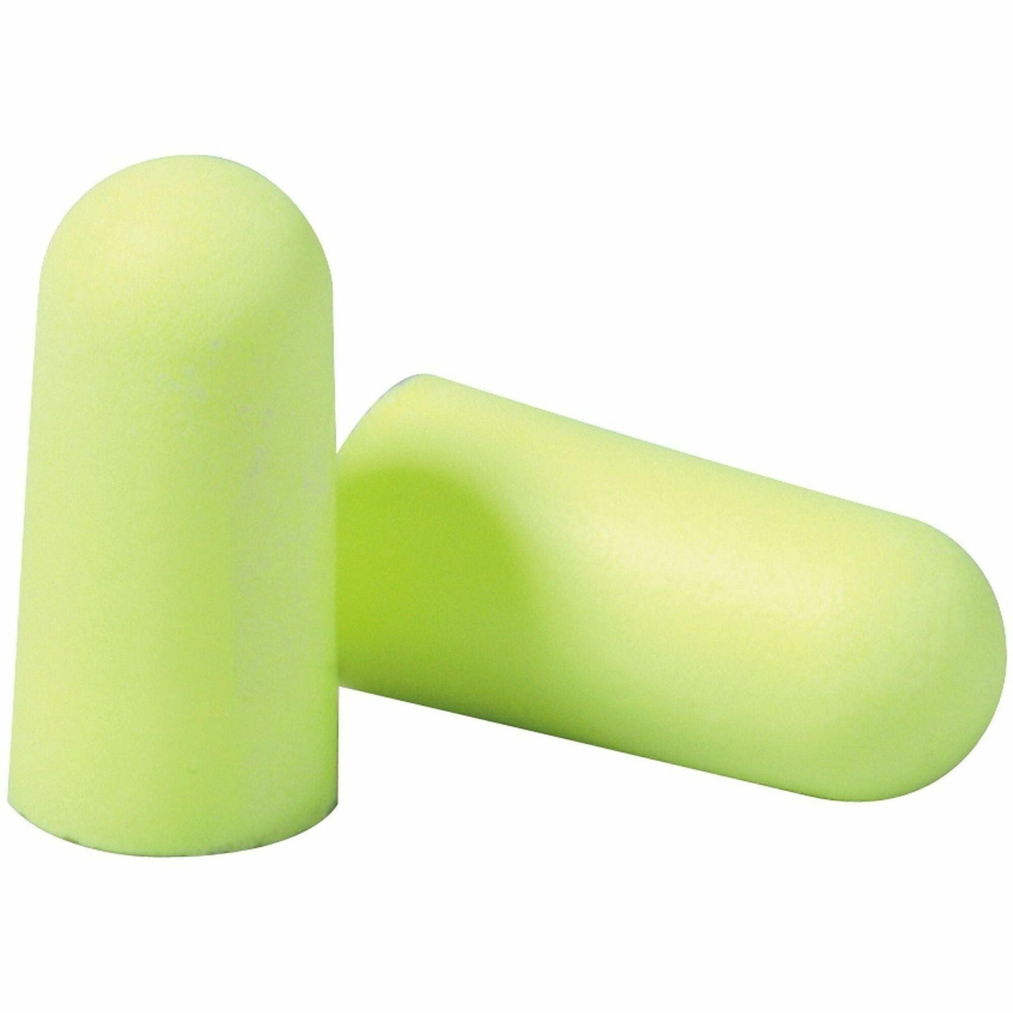 Noise Protection - Foam, Polyurethane - Neon Yellow - Comfortable, Uncorded, Disposable - 2/Pair - 1 Box