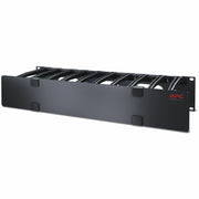 APC by Schneider Electric Horizontal Cable Manager, Black, 2U Rack Height, Single-Sided with Cover, TAA Compliant, 1 Each