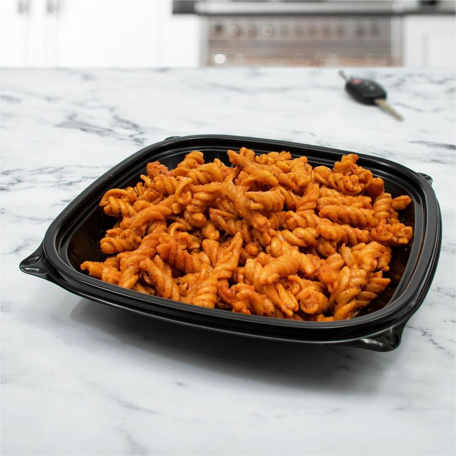 Storing - Microwave Safe - Black - Polypropylene Plastic Body - Square - 63 / Pack