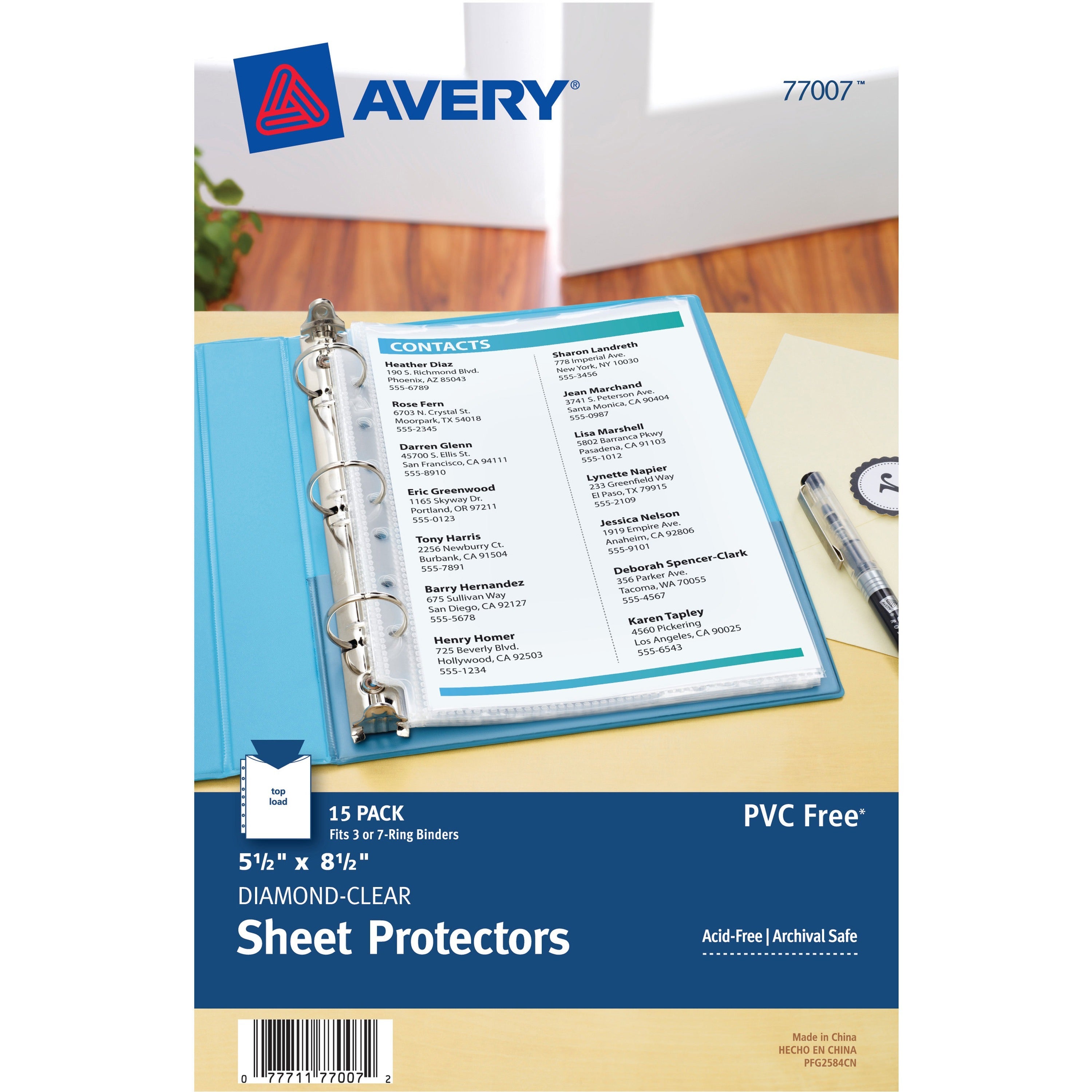 Avery&reg; Mini Diamond Clear Heavyweight Sheet Protectors - 1 x Sheet Capacity - For 5 1/2" x 8 1/2" Sheet - 7 x Holes - 3 x Rings - Ring Binder - Top Loading - Rectangular - Clear - Polypropylene - 15/Bag - 1 Carton