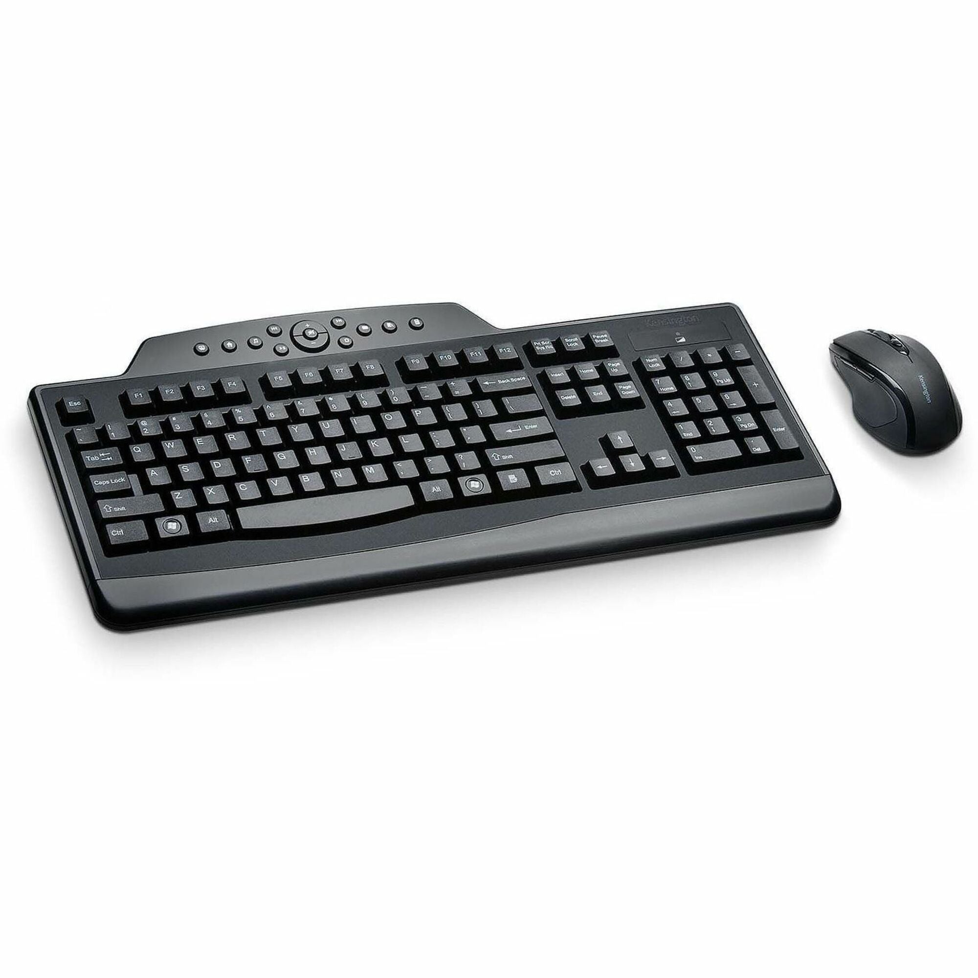 USB Wireless RF 2.40 GHz Keyboard - English, French - Black - USB Wireless RF Mouse - Optical - Scroll Wheel - Black - Right-handed for PC - 1 Each