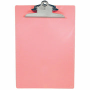 1" Clip Capacity - 8 19/64" x 11 45/64" Sheet Size - Plastic - Pink - 1 Each