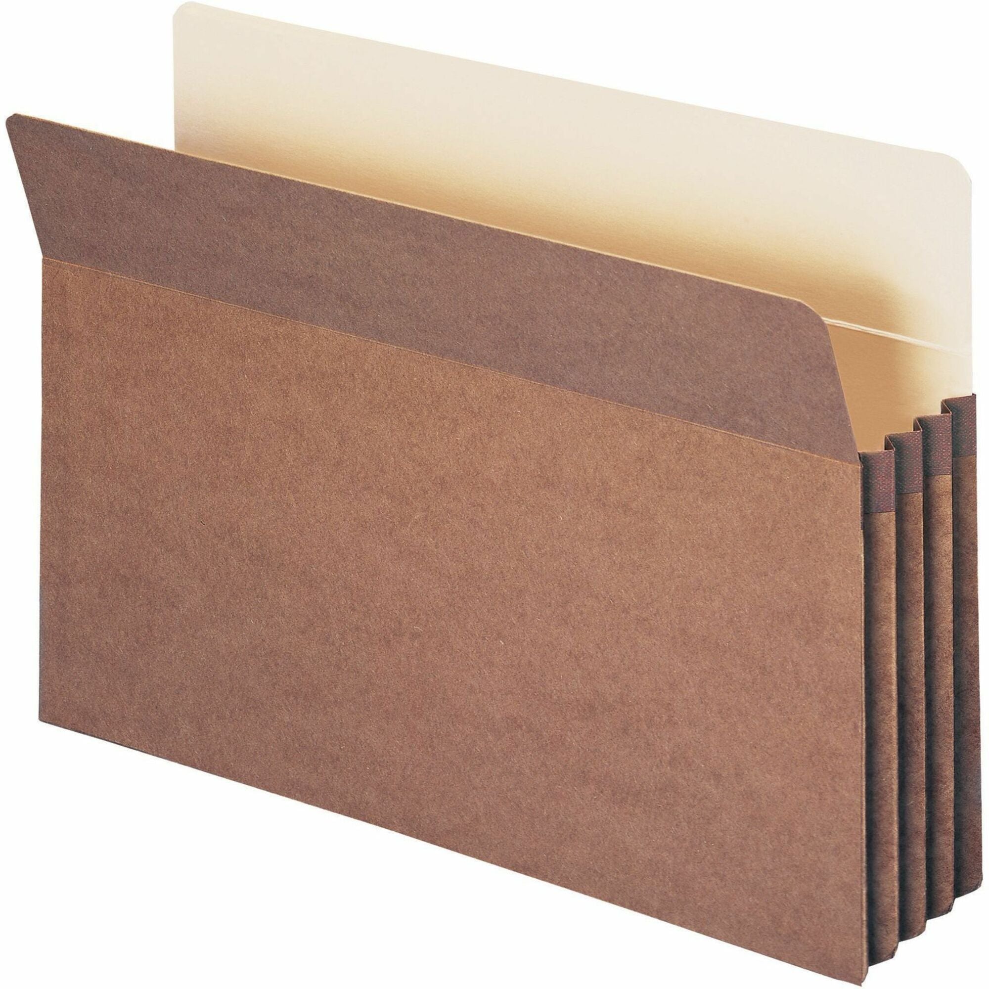 Smead Straight Tab Cut Legal Recycled File Pocket - 9 1/2" x 14 5/8" - 3 1/2" Expansion - Redrope - 100% Recycled - 25 / Box