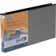 QuickFit Ring Binder - 1" Binder Capacity - Legal - 8 1/2" x 14" Sheet Size - 200 Sheet Capacity - 3 x 1" Ring(s) - Fastener(s): Round Ring - Pocket(s): 2, Internal - Horizontal Orientation - Polypropylene - Black - Recycled - Antimicrobial - 1 Each