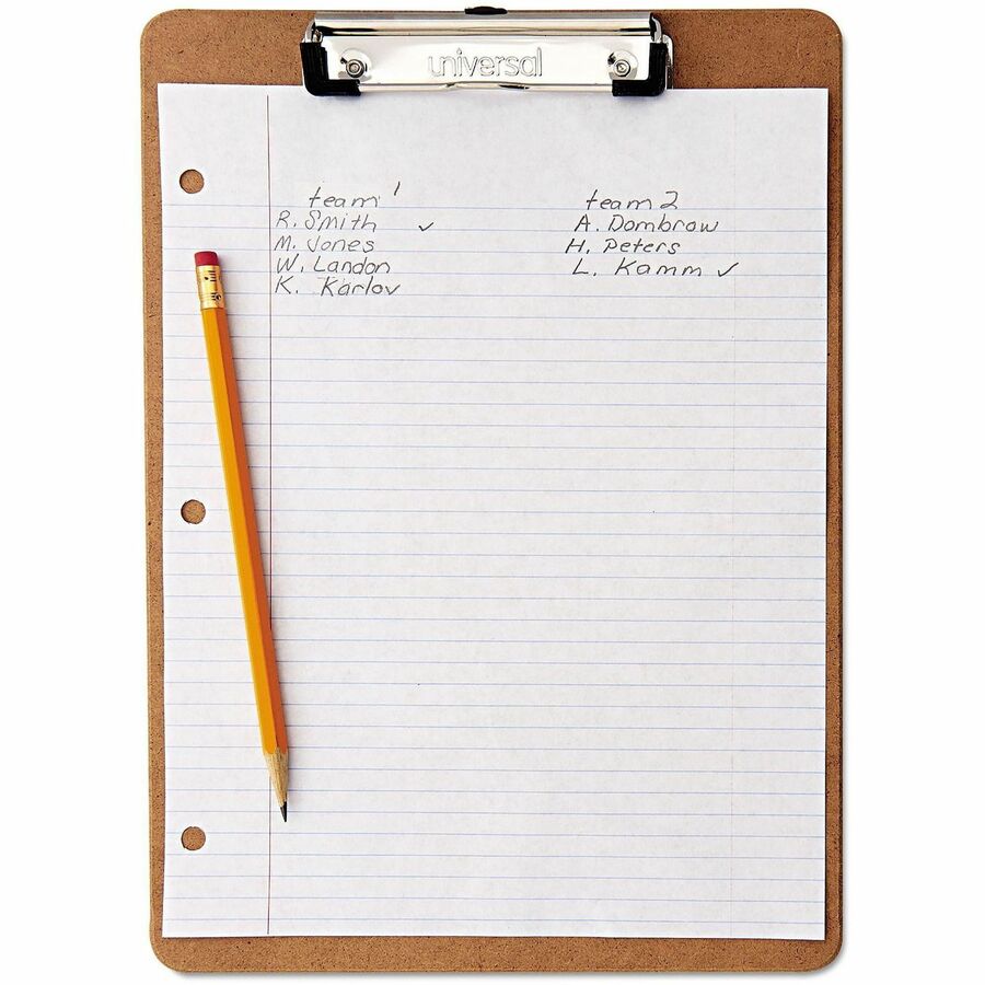 Universal Clipboard - 0.50" Clip Capacity - Storage for Paper, Document - 8 1/2" x 11" Sheet Size - Brown - 6 / Pack