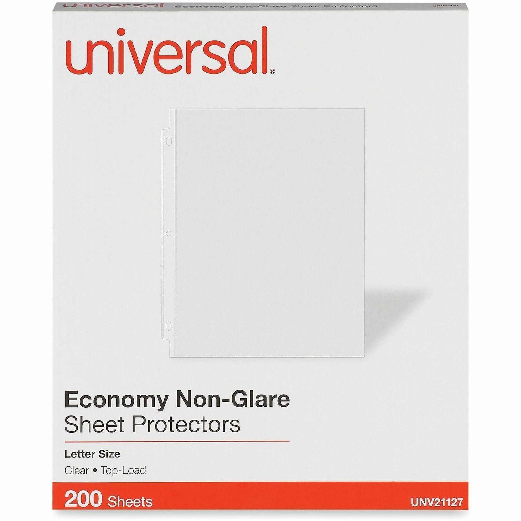 2 x Sheet Capacity - For Letter 8 1/2" x 11" Sheet - 3 x Holes - Ring Binder - Rectangular - Clear - Polypropylene - 200 / Box