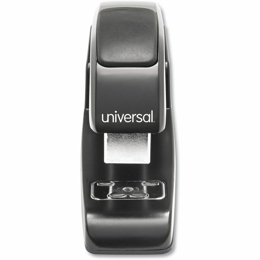 Universal Desktop Stapler, Full Strip, 20 Sheet Capacity, Holds 210 Staples, 0.25" Staple Size, 3.5" Throat Depth, 0.5" Crown Width, Top Loading, Black, Metal, 1 Each