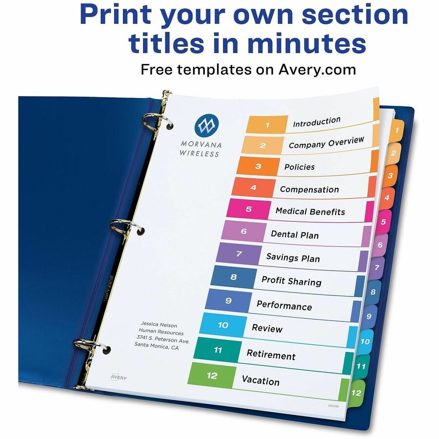Avery&reg; Ready Index Custom TOC Binder Dividers