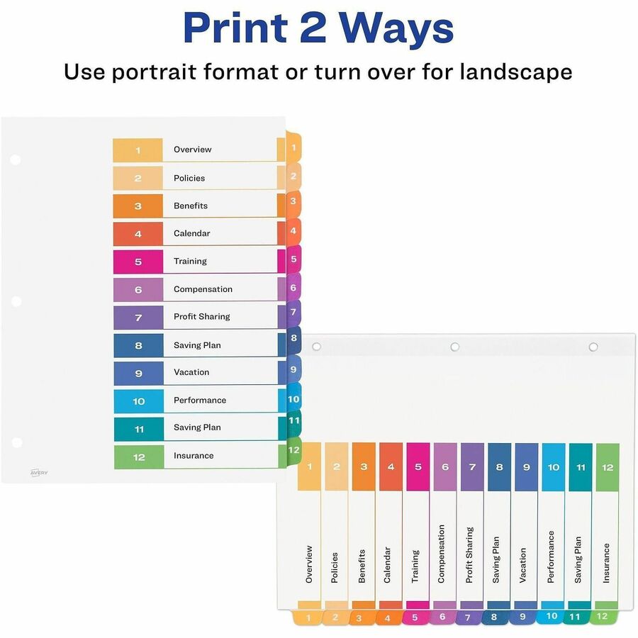 Avery&reg; Ready Index Custom TOC Binder Dividers