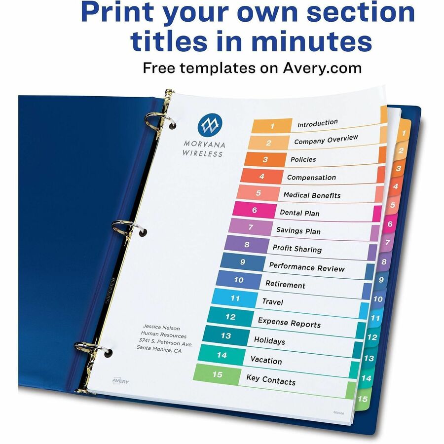 Avery&reg; Ready Index Custom TOC Binder Dividers