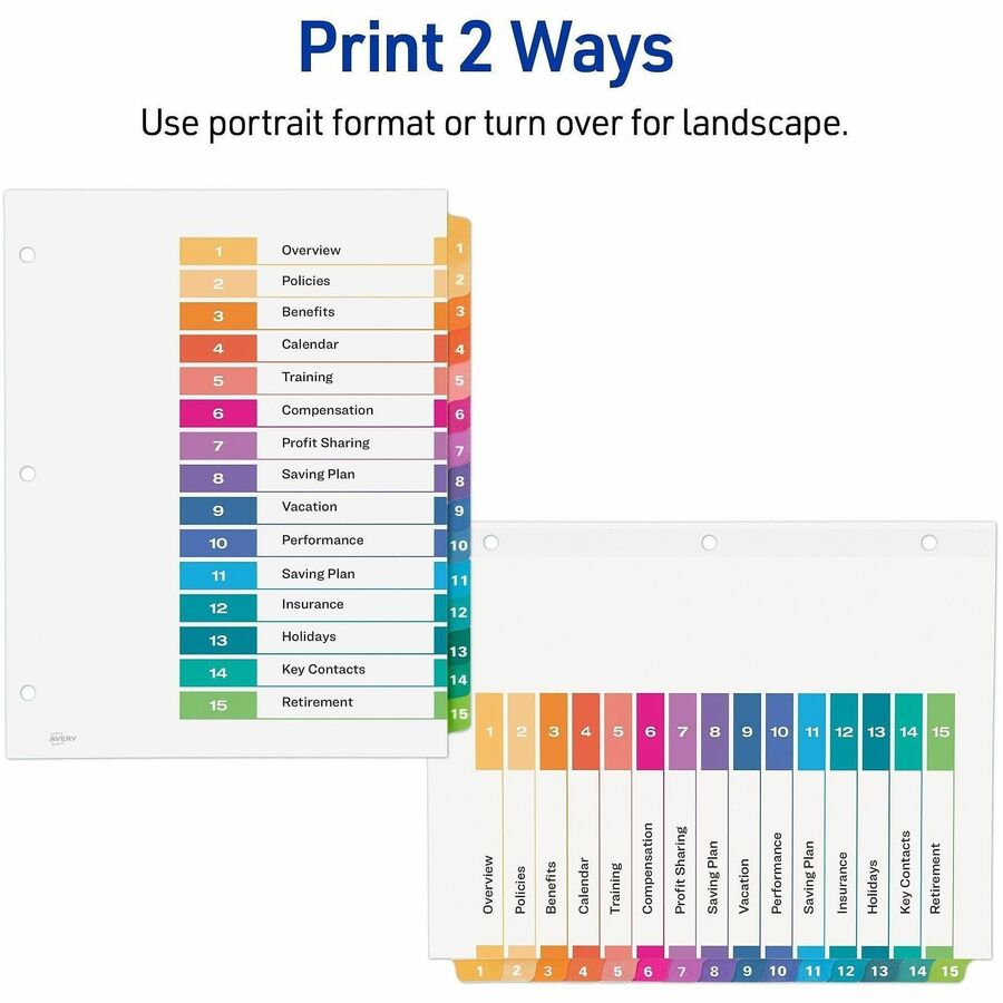 Avery&reg; Ready Index Custom TOC Binder Dividers