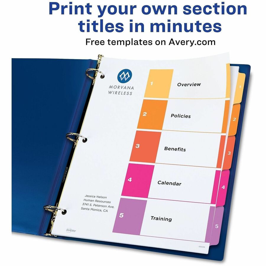 Avery Dividers, 5 Tabs, Ready Index (3 Sets of 11070)