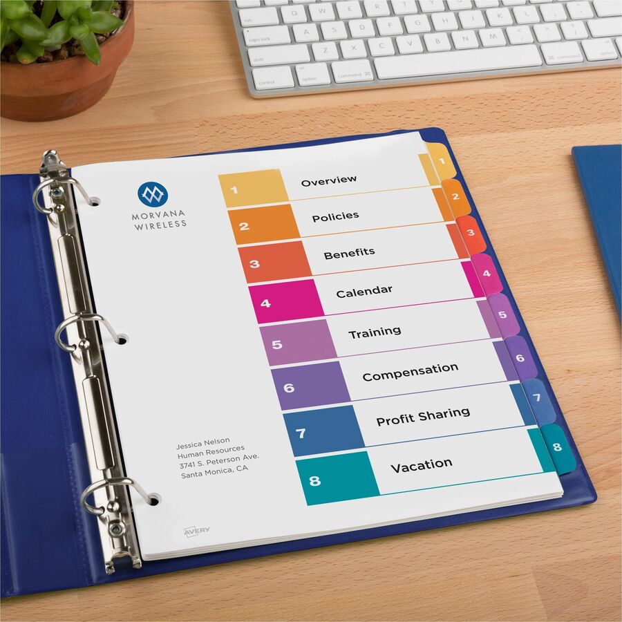 Avery&reg; Ready Index 8-tab Dividers