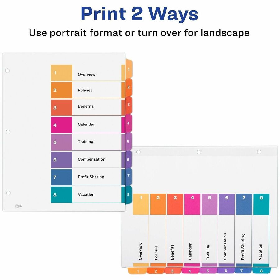 Avery&reg; Ready Index 8-tab Dividers
