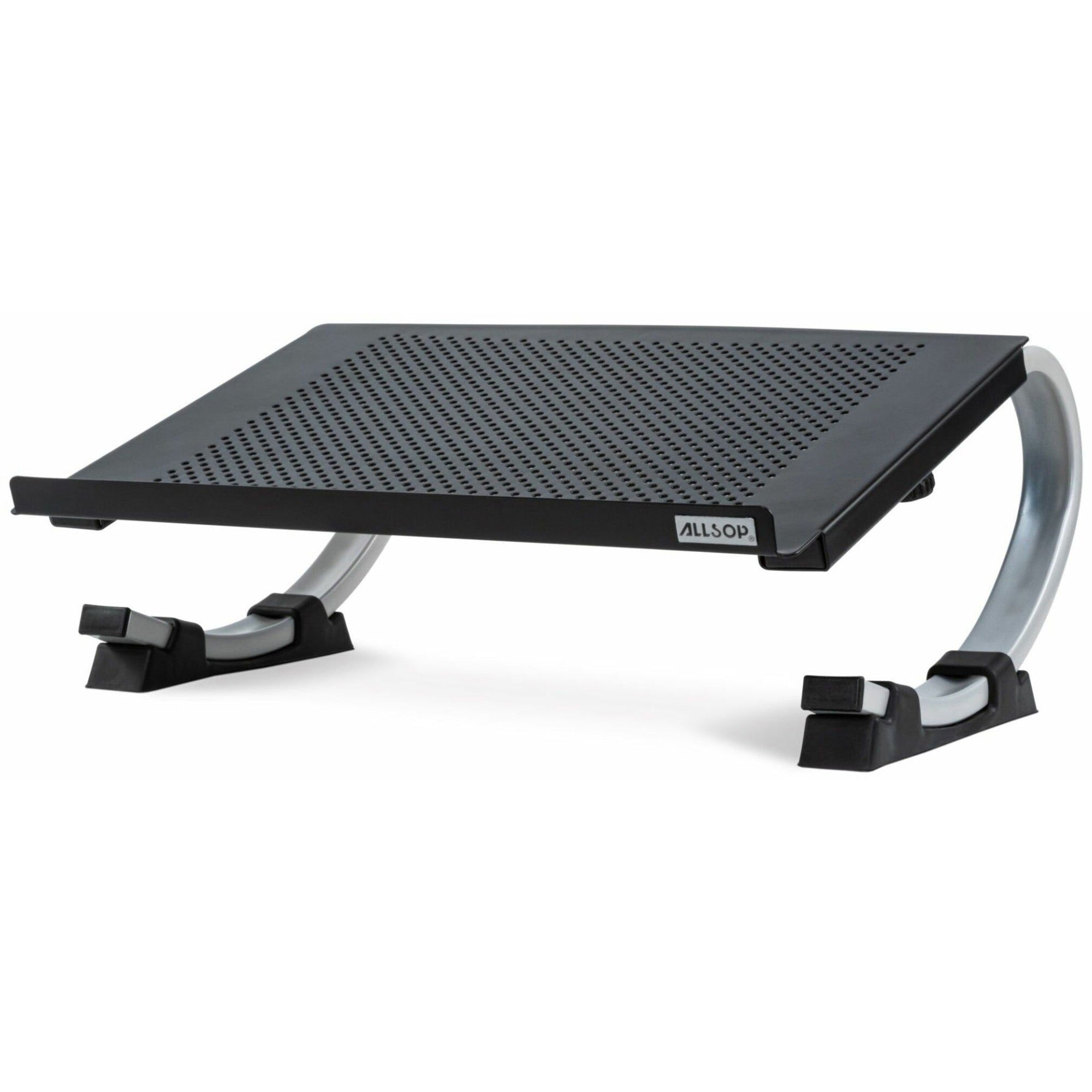 Up to 17" Screen Support - 40 lb Load Capacity - 5" Height x 14.70" Width x 11.50" Depth - Desktop - Steel - Black, Silver