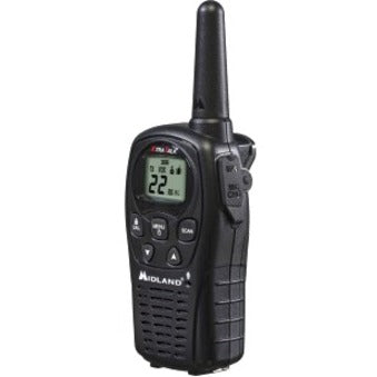 22 Radio Channels - 22 GMRS/FRS - Upto 126720 ft - Auto Squelch, Keypad Lock, Silent Operation - Water Resistant - Black - 1 Each